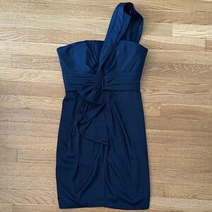 BCBGMAXAZRIA Navy One-Shoulder Dress